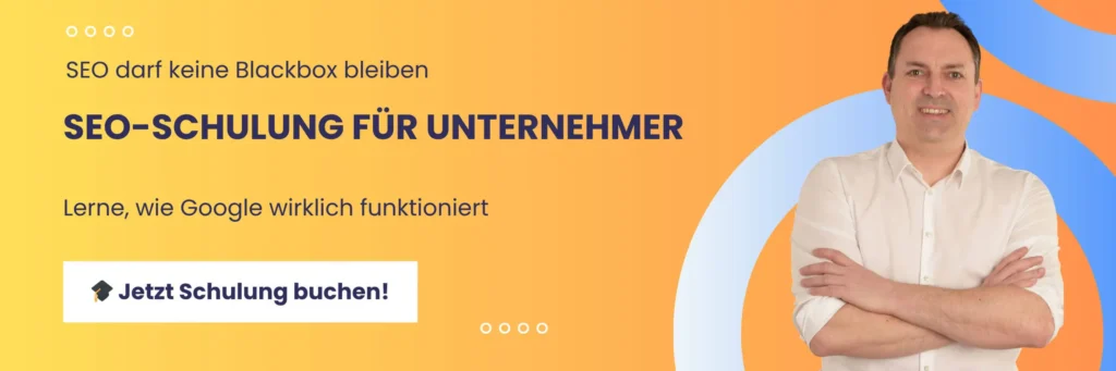 Banner SEO-Schulung für Unternehmer