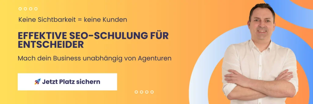 Banner SEO-Schulung für Entscheider