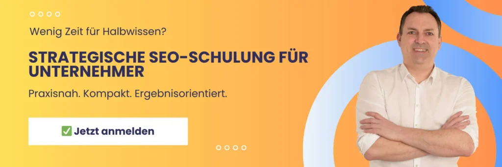 Banner strategische SEO-Schulung