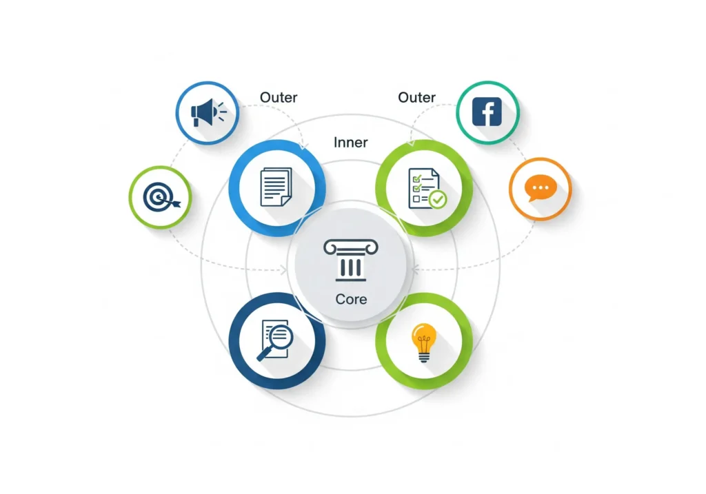 Core-, Inner- und Outer Content in der Topical Map